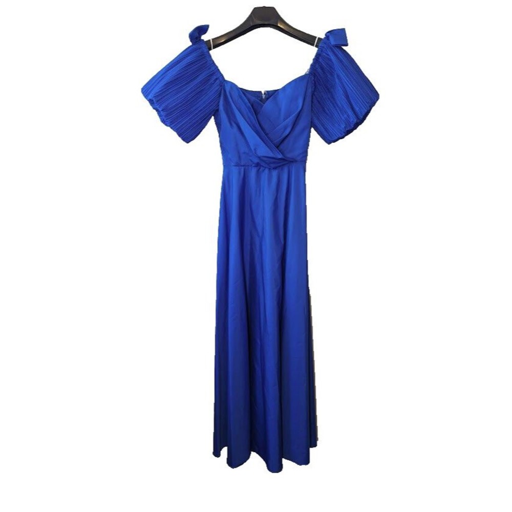 Vintage Union Made Off the Shoulder Blue Maxi  *Read for size